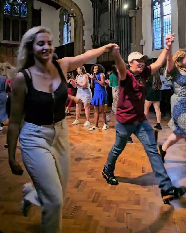 Dancing at a singles ceilidh